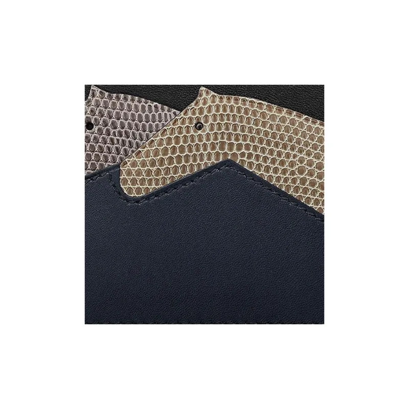 HERMES Sombrero II With Evercalf Calfskin Card Holder Women's Black & Blue-2