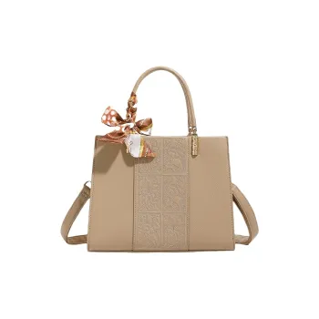 PESASRIE Microfiber Synthetic Leather Shoulder Bag Crossbody Bag Handbags Regular Women's Khaki Burgundy