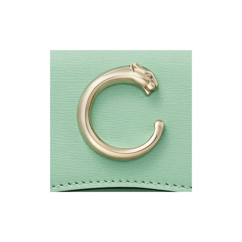 CARTIER PANTHÈRE Calfskin Wallet Mini Women's Sage Green-4