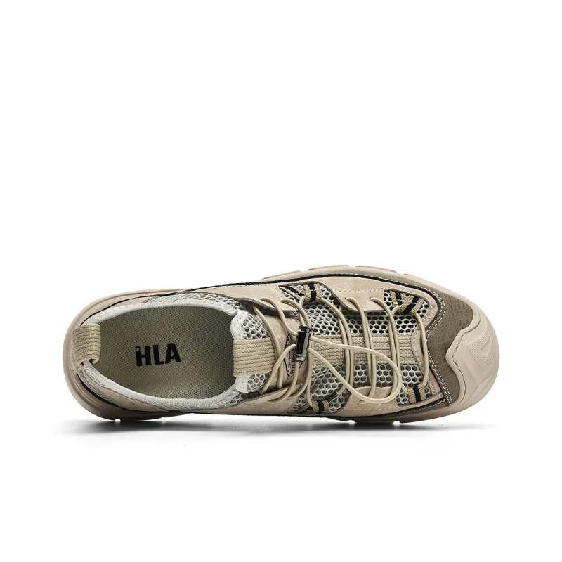 HLA Casual Shoes Men Low Top Sand/Black-9