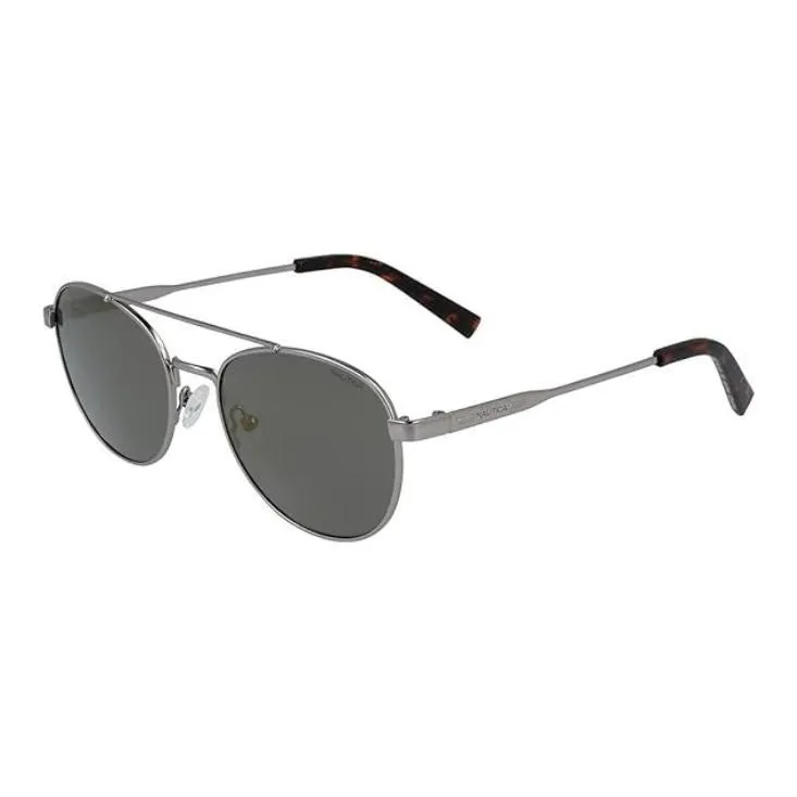 NAUTICA Plate Frame Aviator Sunglasses Men's Gray-0