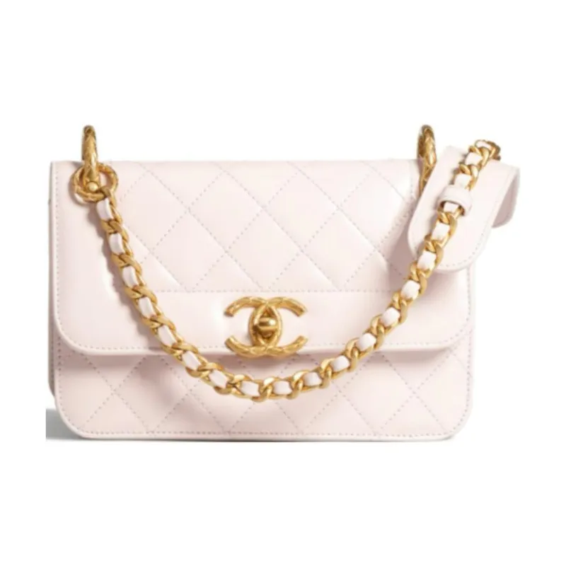 CHANEL Calfskin Shoulder Bag, Crossbody Bag, Handbag Women's Light Purple-0