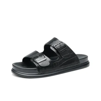 JIEDESEN Slide Slippers Men Black/Brown