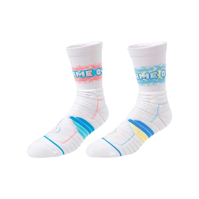 BKCXZICE Terry Sole High Top Stripes Gradient Basketball Socks Unisex Combo Set-0