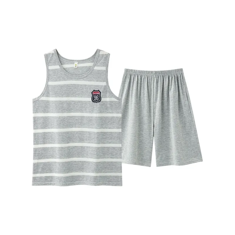 The Story Of The Flower Season Pajama Set Men's Light Gray-0