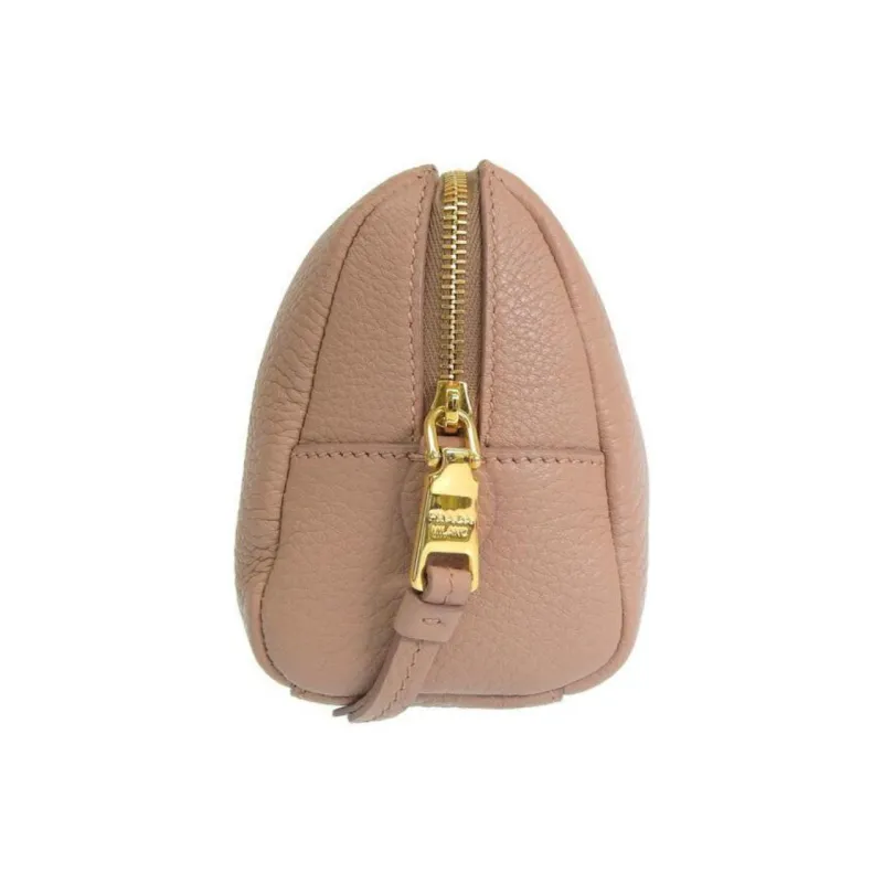 PRADA Leather Clutch Women's Beige Pink-1