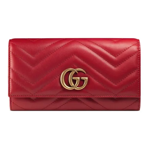 GUCCI GG Marmont Series Long Wallets Red