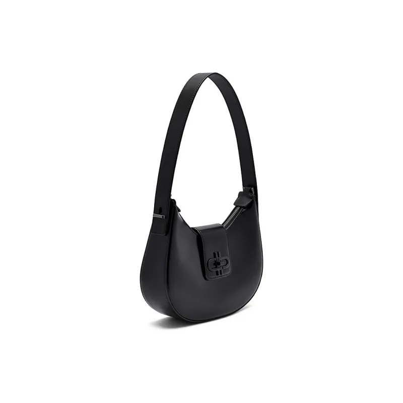 PEDRO Cow Leather Moon Bag Shoulder Bag Regular Women's Light Umber/Black-3