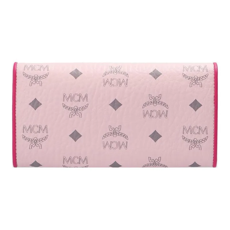 MCM Patricia Visetos Leather Crossbody Wallet Women's Pink-2