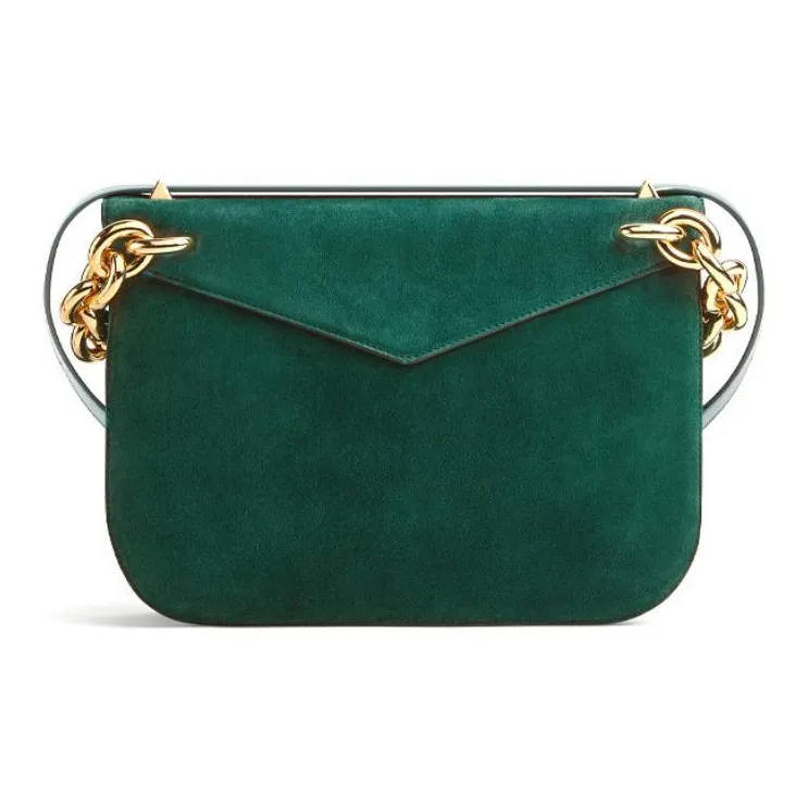 Bottega Veneta Suede Shoulder Bag Women's Dark Green-2