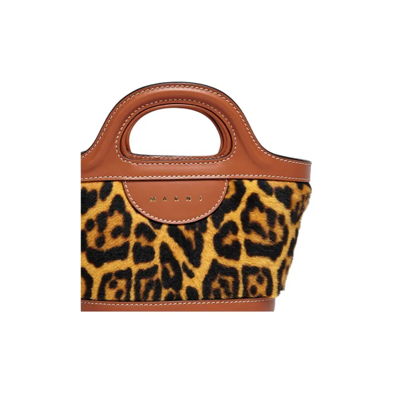 MARNI TROPICALIA Cow Leather Shoulder Bag, Crossbody Bag, Handbag Mini Women's Leopard Print-4
