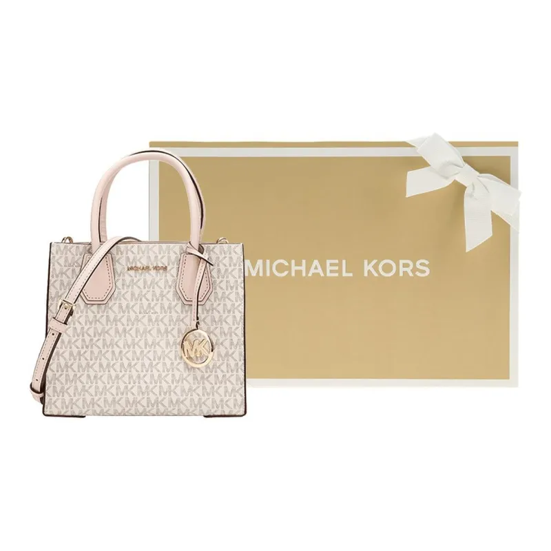 MICHAEL KORS Mercer Cow Leather Trunk Bag Handbag Shoulder Bag Crossbody Bag Medium Size Women's Cherry Blossom Pink-10