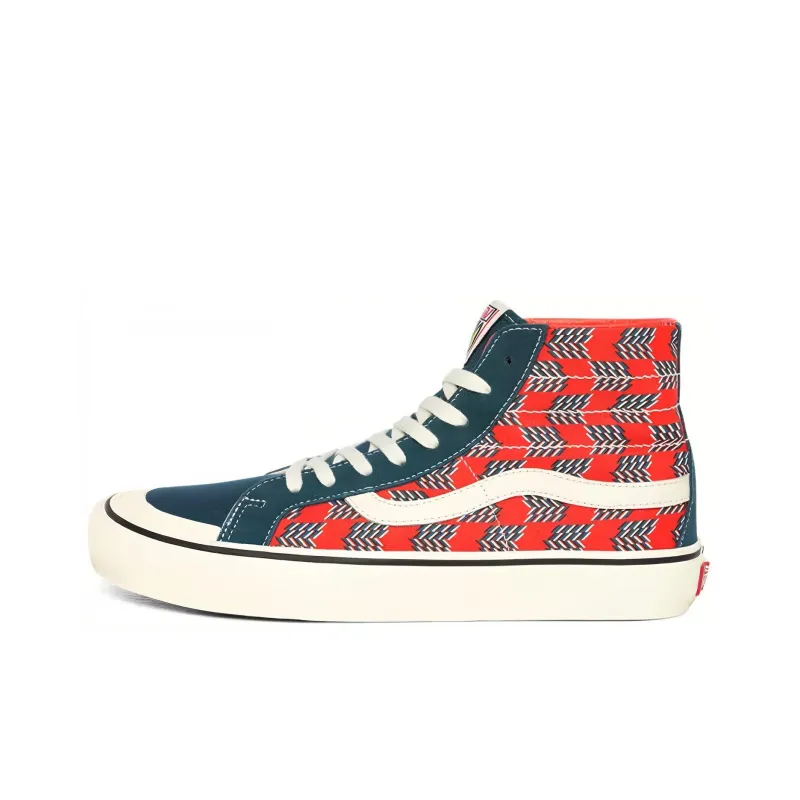 Vans Mod Checkerboard SK8 Hi 138 Decon Sf Red Blue-0