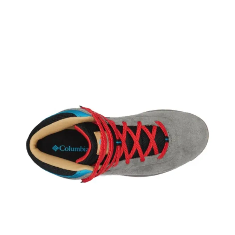 Columbia NEWTON RIDGE Cushioning High-Top Trekking Shoes Men's Gray Red Blue-3