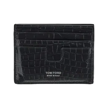 TOM FORD Leather Card Holder, Wallet Men's Black