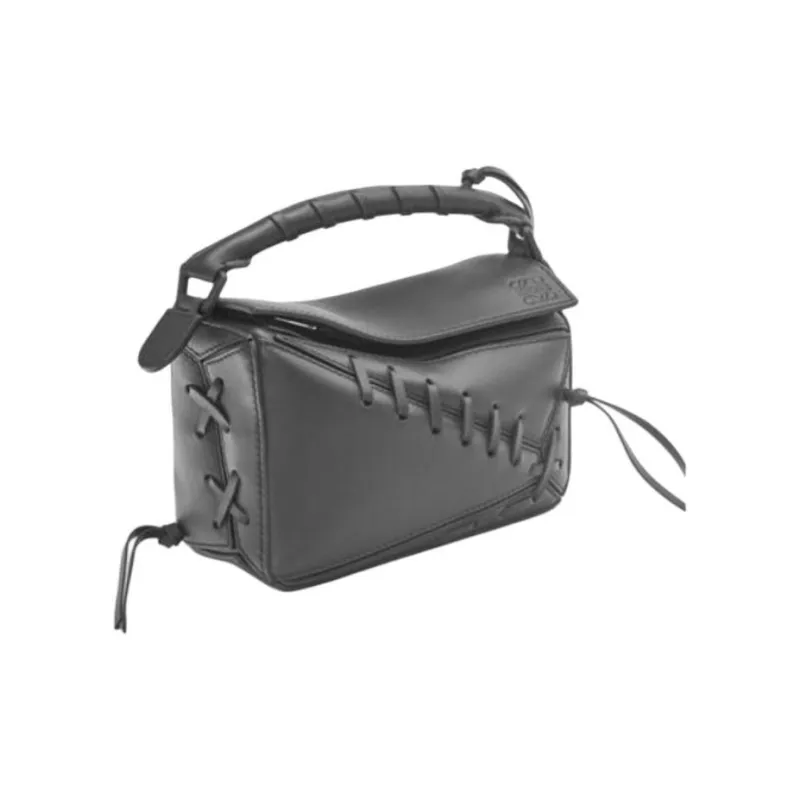 LOEWE Puzzle Cow Leather Geometric Bag Puzzle Bag Shoulder Bag Crossbody Bag Handbag Mini Women's Black-1