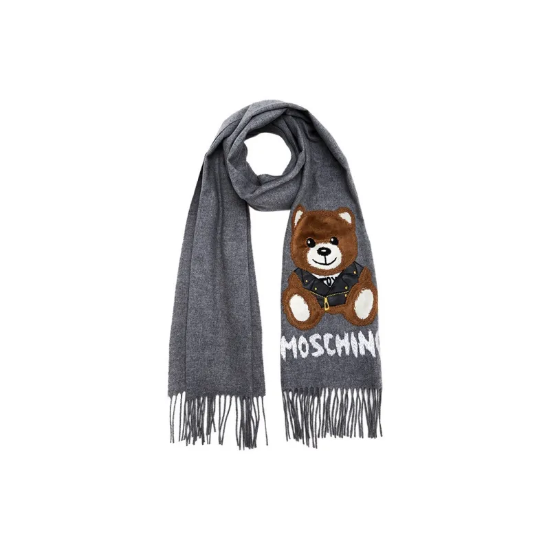 MOSCHINO Knit Scarves Unisex Light Gray-0