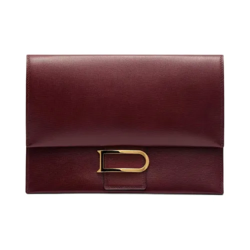 Delvau Opera Calf Grain Calfskin Clutch Women's Rosewood