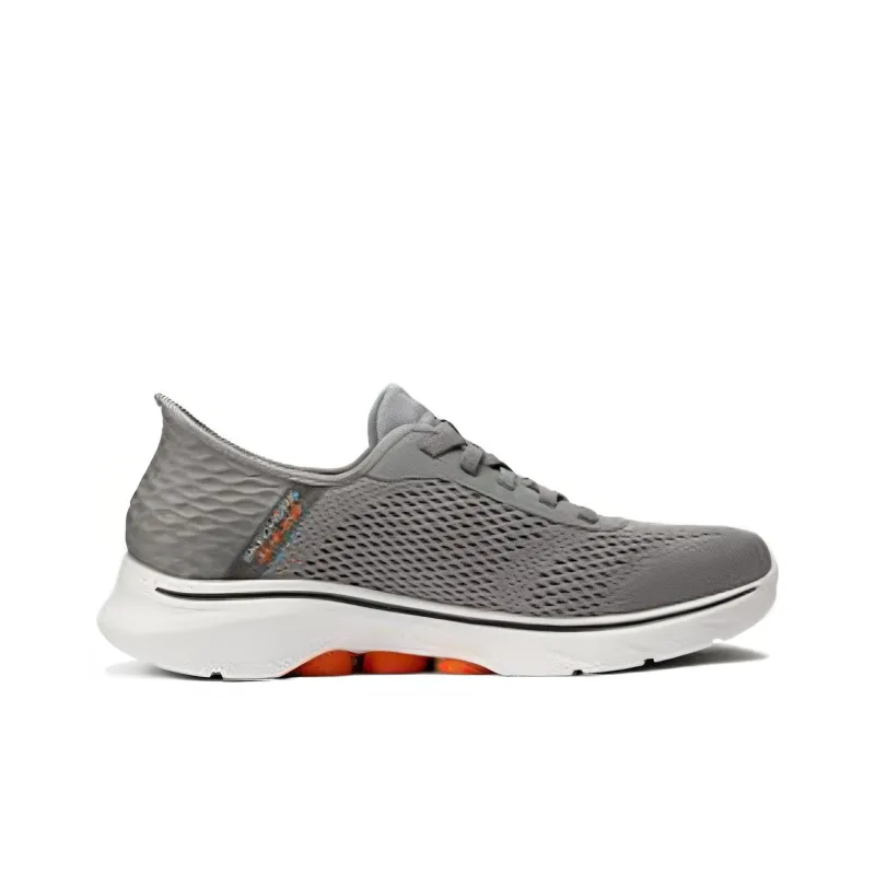 Skechers Slip Ins Slip Ins Technology Anti Slip And Wear Resistant Lightweight Low Top Casual Shoes Men's Gray Orange-1