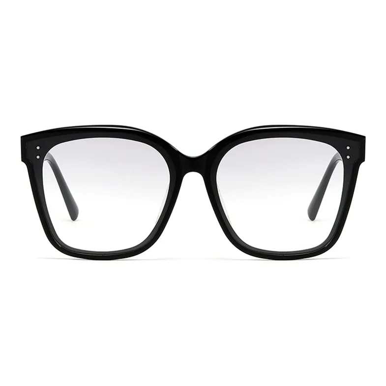 BOELEO Plate Frame Irregular Shape Sunglasses Unisex Black Transparent-2