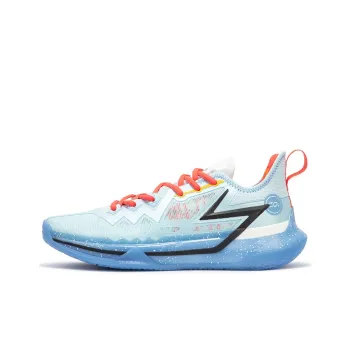 361° BIG3 Future Crab Boss Cushioning Anti Slip Wear Resistant Breathability Low Top Basketball Shoes Men's Sky Blue