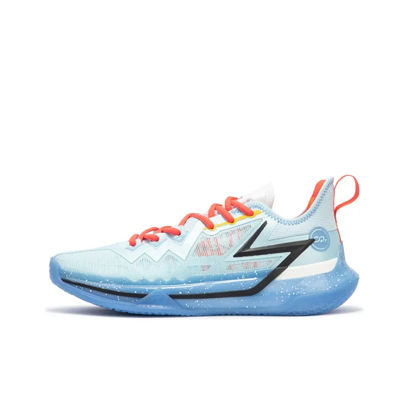 361° BIG3 Future Crab Boss Cushioning Anti Slip Wear Resistant Breathability Low Top Basketball Shoes Men's Sky Blue-0
