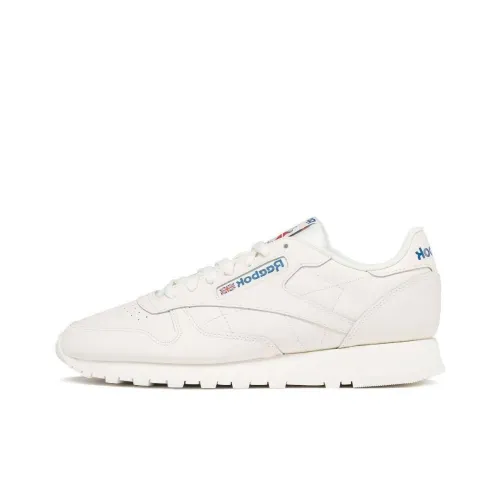 Reebok Classic Leather Running Shoes Unisex Low-Top White/Blue