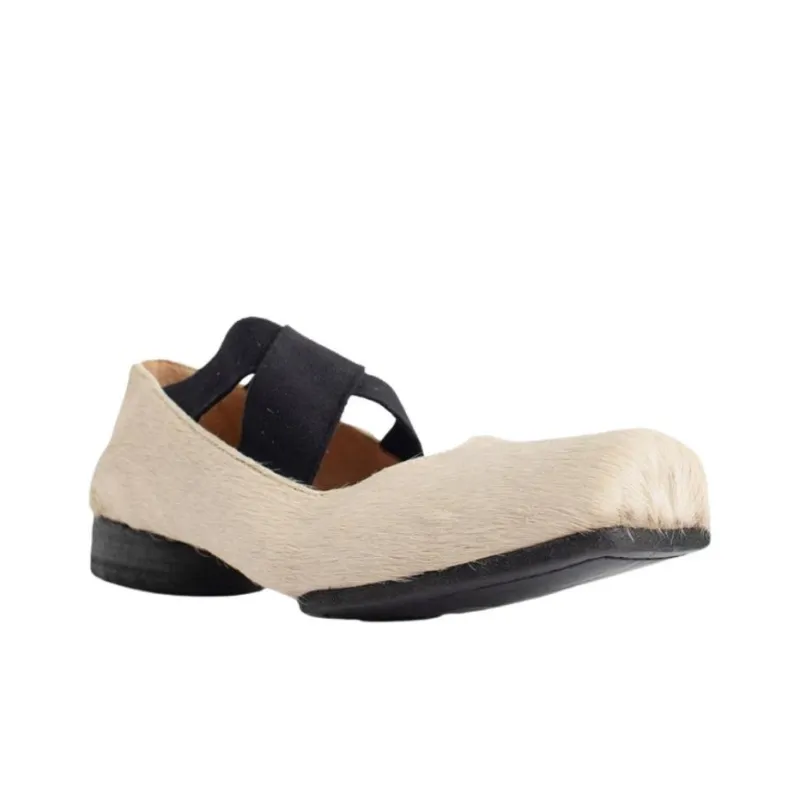 UMA WANG Square-toe Leather Ballerina Shoes-2