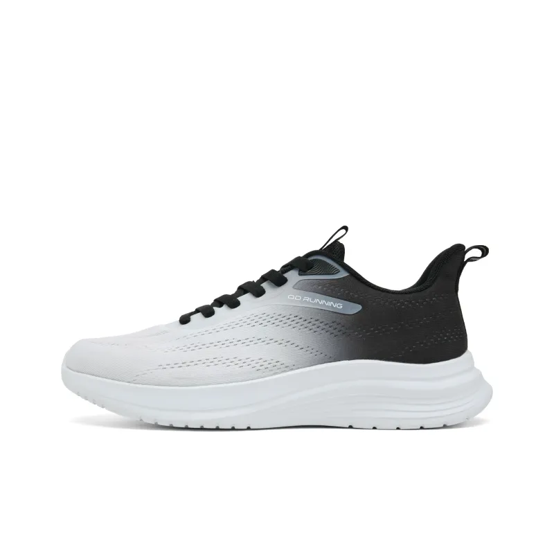 QIAODAN Cushioning Anti Slip And Wear Resistant Low Top Running Shoes Men's Jordan White Black-0