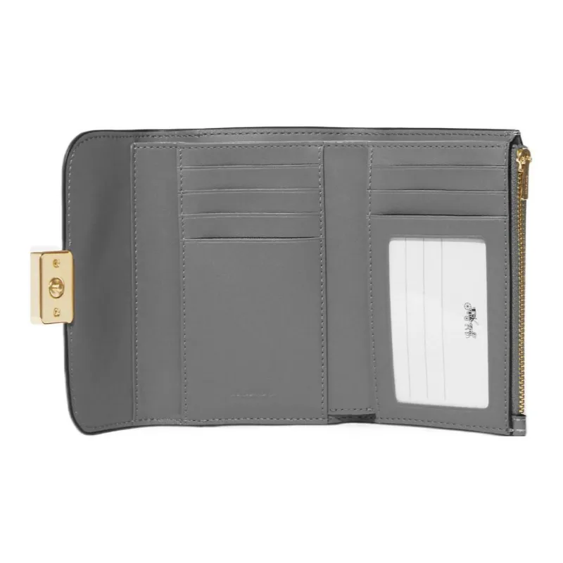 COACH Grace Leather Handheld Card Holder Wallet Medium Size Women's Gray-3