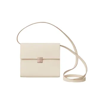 HERMES Clic Epsom Calfskin Card Holder Wallet Crossbody Bag Women's I2 Nata Cream White