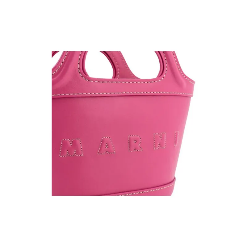 MARNI TROPICALIA Calfskin Shoulder Bag, Crossbody Bag, Handbag Extra Mini Women's Pink-3