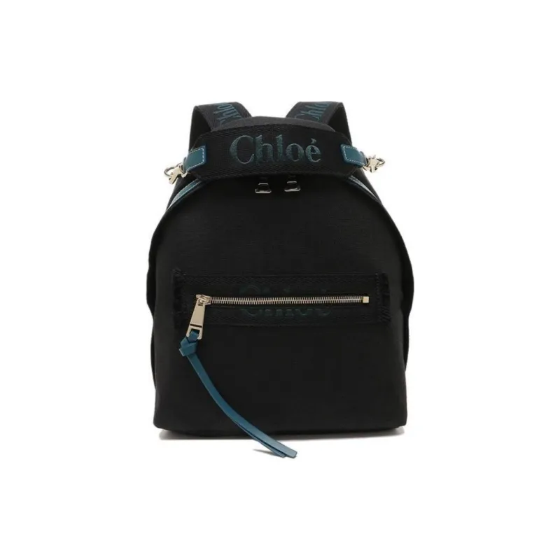 Chloe Woody Linen Backpack Unisex Black-0