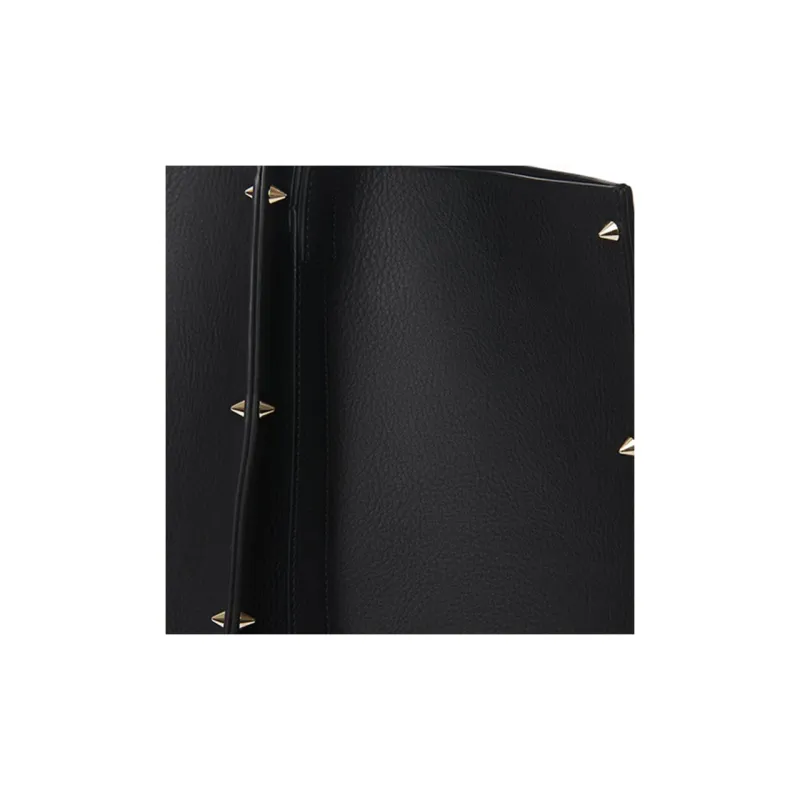 Chloe Grained Cow Leather Tote Bag Shopping Bag Shoulder Bag Handbag Large Size Women's Black-4