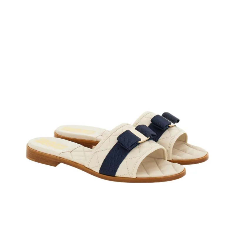 FERRAGAMO Vara Bow-appliqué Quilted Slides-2