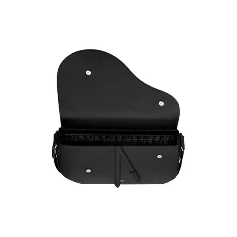 DIOR Saddle Calfskin Saddle Bag Flap Shoulder Crossbody Bag Mini Men's Black-2