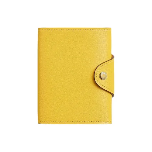 HERMES Card Holders 9O Naples Yellow