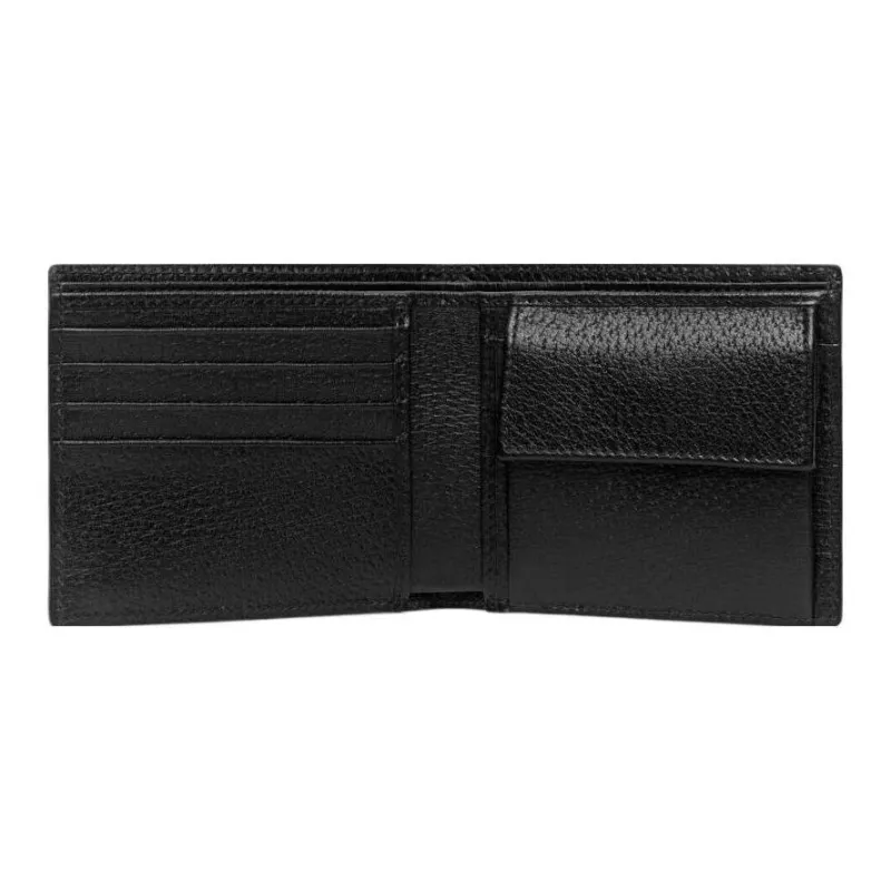 GUCCI Leather Wallet Small Size Men's Black-2