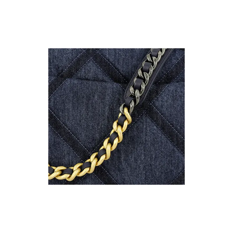 CHANEL 23C Early Spring Denim Handbag, Shoulder Bag, Crossbody Bag Medium Size Women's Dark Blue-5