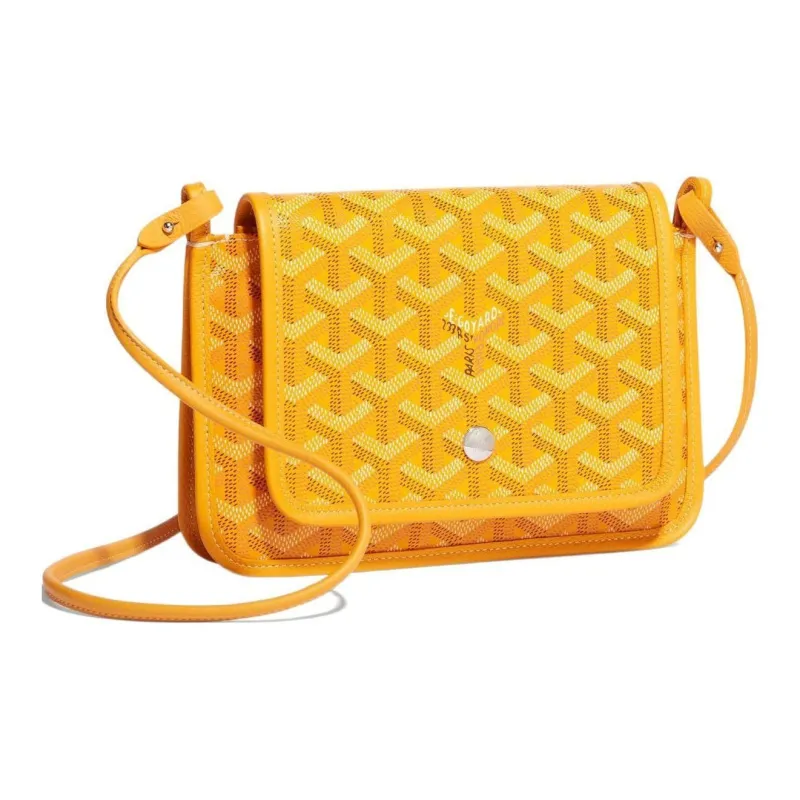 GOYARD Plumet Canvas With Leather Envelope Bag, Crossbody Bag, Shoulder Bag Unisex Yellow Copper Small Heart-1