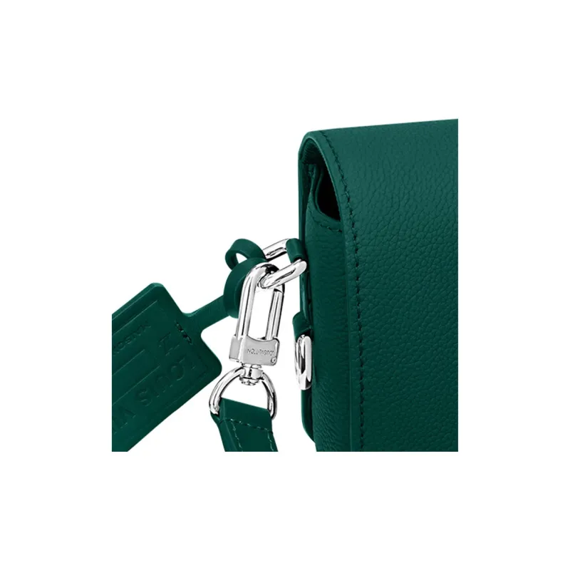 LOUIS VUITTON Fastline Series Cow Leather Handbag Shoulder Bag Mini Men's Dark Green-5