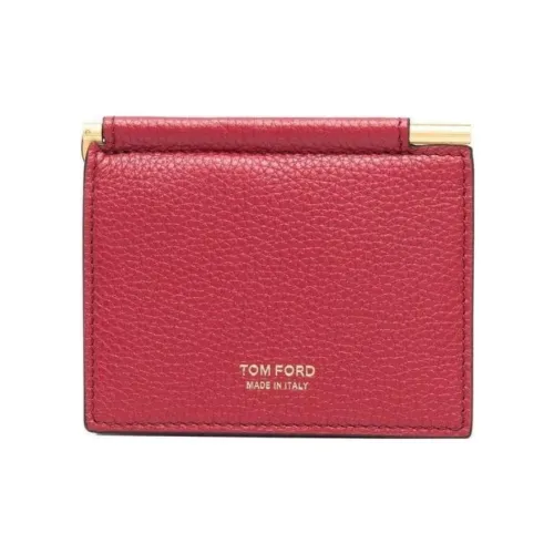 TOM FORD Calfskin Wallet Card Holder Card Holder Men's Dark Red