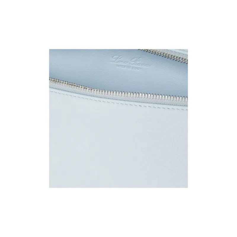 Loro Piana ExtraPocket Cow Leather Makeup Bag, Shoulder Bag, Crossbody Bag, Handbag Women's Light Blue-5
