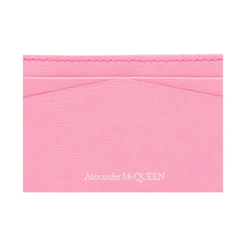Alexander McQueen Cow Leather Card Holder Women's Pink-4
