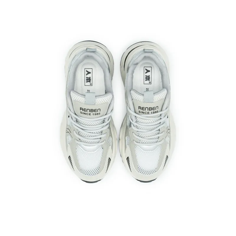 Humanism 1986 Cushioned Wear-Resistant Breathable Lightweight Height Increasing Low-Top Chunky Sneakers Women's-6