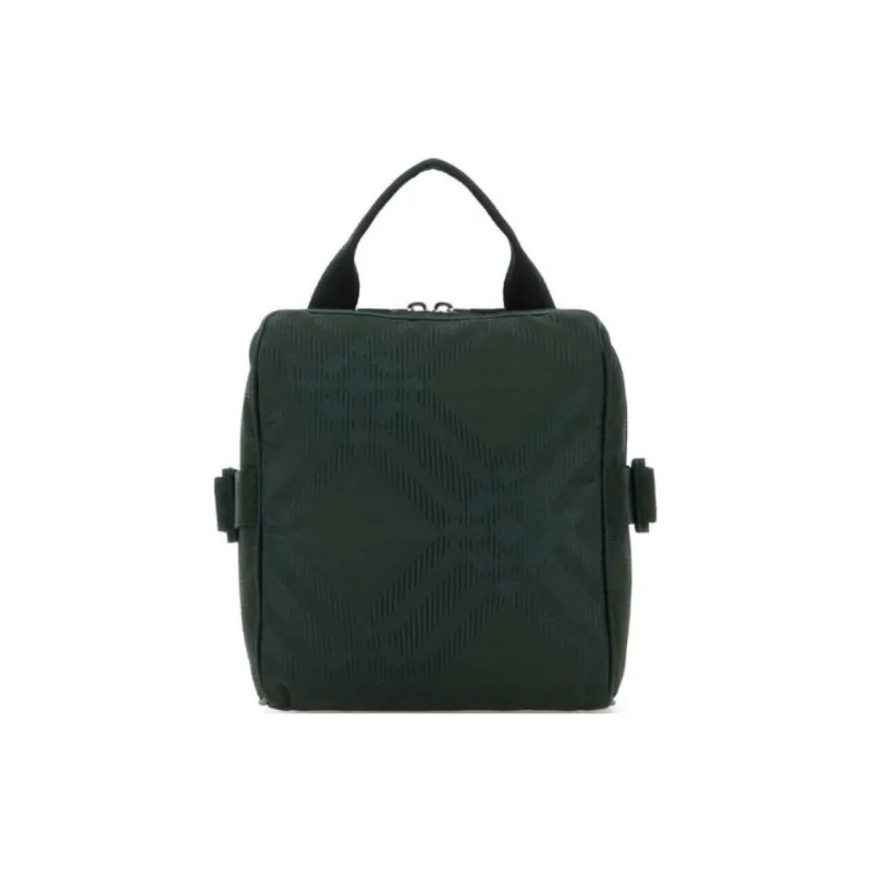 Burberry Jacquard Checked Cross Body Bag Green-0