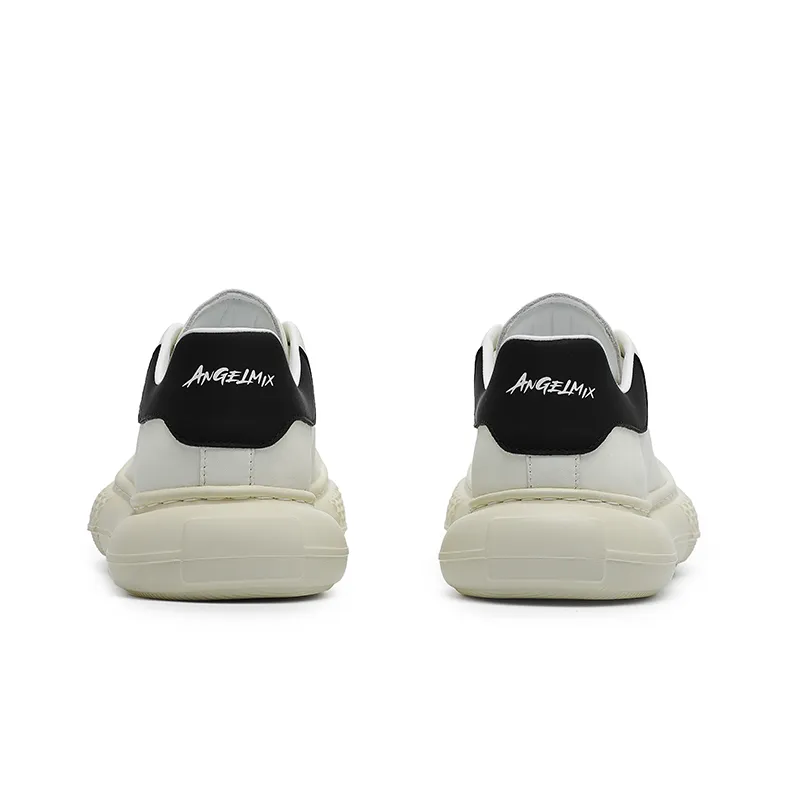 Angelmi Wear resistant And Lightweight Low Top Skateboard Shoes Men's White-3