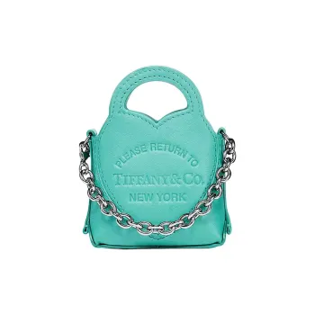 TIFFANY & CO. Return To Tiffany Collection Calfskin Handbag Nano Women's Blue