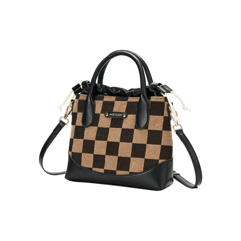 JANE KLAIN Synthetic Leather Patchwork Fabric Crossbody Bag Regular Women's White/Black/Red-8
