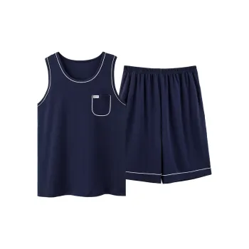 Mulong Family Pajama Set Men's Navy Blue